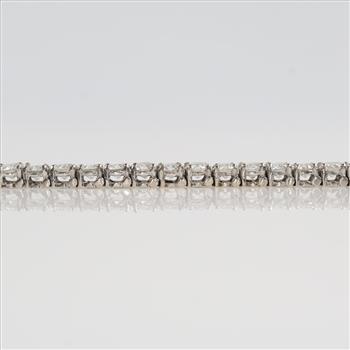 11.50ct TW Diamond 10kt White Gold Tennis Bracelet-Evaluated By Certified Gemologist-AGS/GIA