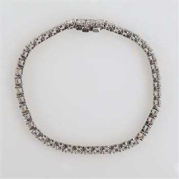 11.50ct TW Diamond 10kt White Gold Tennis Bracelet-Evaluated By Certified Gemologist-AGS/GIA