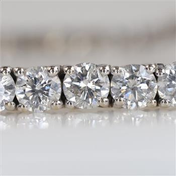 11.50ct TW Diamond 10kt White Gold Tennis Bracelet-Evaluated By Certified Gemologist-AGS/GIA