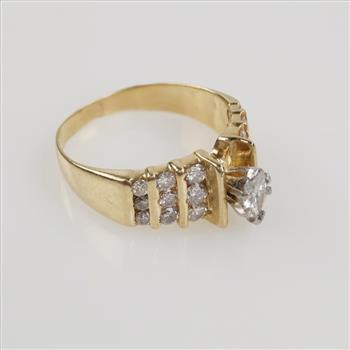 1.16cts TW Diamond 14kt Gold Engagement Ring-Evaluated By Our Certified Gemologist-AGS/GIA