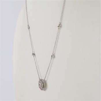 1.16cts TW Diamond 14kt Gold Pendant With Necklace -Evaluated By Our Certified Gemologist-AGS/GIA