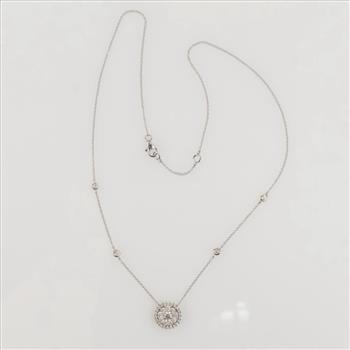 1.16cts TW Diamond 14kt Gold Pendant With Necklace -Evaluated By Our Certified Gemologist-AGS/GIA