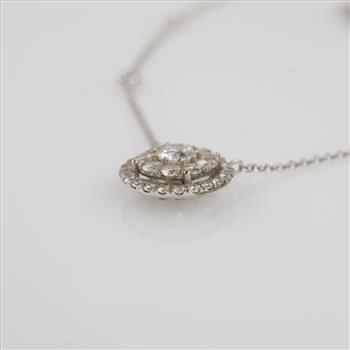 1.16cts TW Diamond 14kt Gold Pendant With Necklace -Evaluated By Our Certified Gemologist-AGS/GIA