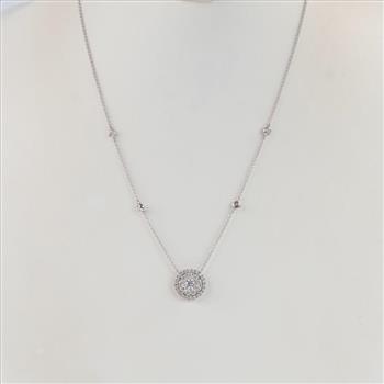 1.16cts TW Diamond 14kt Gold Pendant With Necklace -Evaluated By Our Certified Gemologist-AGS/GIA
