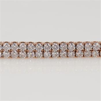11.80ctTW Moissanite 10kt Rose Gold Tennis Bracelet-Evaluated By Our Certified Gemologist-AGS/GIA