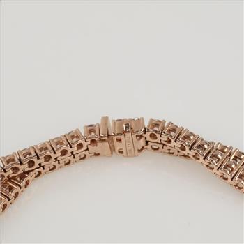 11.80ctTW Moissanite 10kt Rose Gold Tennis Bracelet-Evaluated By Our Certified Gemologist-AGS/GIA