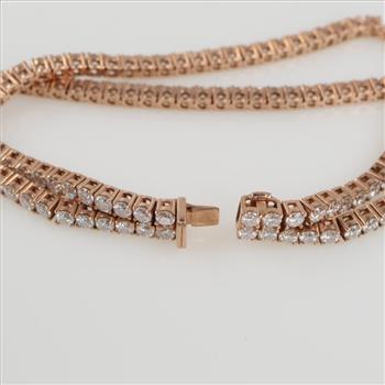 11.80ctTW Moissanite 10kt Rose Gold Tennis Bracelet-Evaluated By Our Certified Gemologist-AGS/GIA