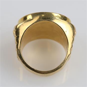 1.19cts TW Diamond 18kt Gold Rolex Signet Ring-Evaluated By Our Certified Gemologist-AGS/GIA