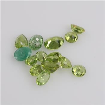 12+ Green Faceted Loose Jewelry Craft Stones