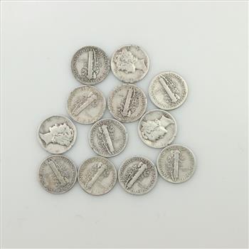 12 US Silver Dimes