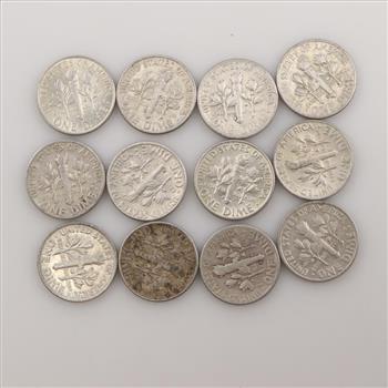 12 US Silver Dimes