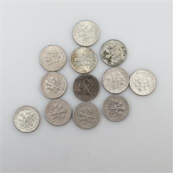 12 US Silver Dimes