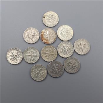 12 US Silver Dimes