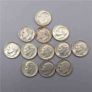 12 US Silver Dimes