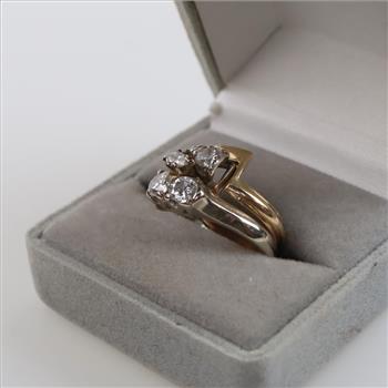 1.20cts TW Diamond 14kt Two Tone Gold Bridal Set -Evaluated By Our Certified Gemologist-AGS/GIA