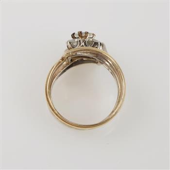 1.20cts TW Diamond 14kt Two Tone Gold Bridal Set -Evaluated By Our Certified Gemologist-AGS/GIA