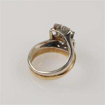1.20cts TW Diamond 14kt Two Tone Gold Bridal Set -Evaluated By Our Certified Gemologist-AGS/GIA