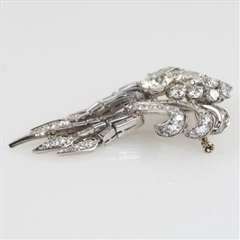 12.37cts TW Diamond Platinum Pin-Evaluated By Our Certified Gemologist - AGS / GIA