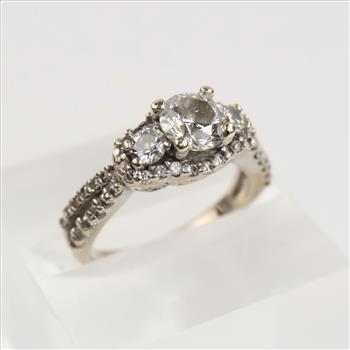 1.23cts TW Diamond 14kt White Gold Engagement Ring- Evaluated By Our Certified Gemologist-AGS/GIA