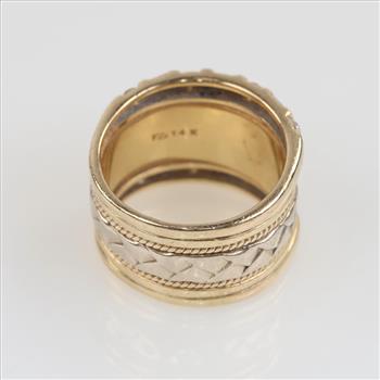 1.24cts TW Diamond 14kt Two Tone Gold Band -Evaluated By Our Certified Gemologist - AGS / GIA
