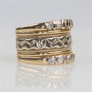 1.24cts TW Diamond 14kt Two Tone Gold Band -Evaluated By Our Certified Gemologist - AGS / GIA
