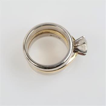 1.25ctTW Diamond 18kt Gold 14kt White Gold Bridal Set-Evaluated By Our Certified Gemologist-AGS/GIA