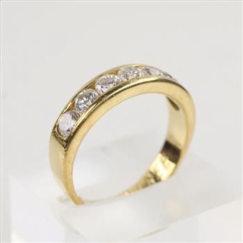 1.26cts TW Diamond 18kt Gold Channel Set Band-Evaluated By Our Certified Gemologist-AGS/GIA