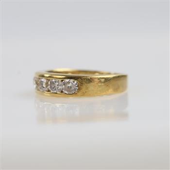 1.26cts TW Diamond 18kt Gold Channel Set Band-Evaluated By Our Certified Gemologist-AGS/GIA