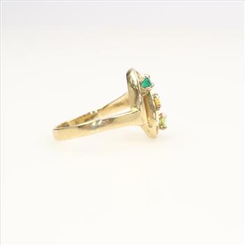 12k Gold Multi Colored Stone Ring