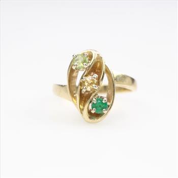 12k Gold Multi Colored Stone Ring