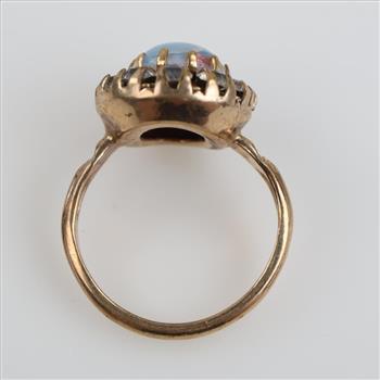 12kt GF Clear And Iridescent Stone Ring