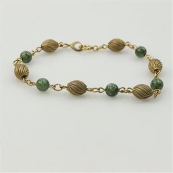 12kt GF Green Stone Bracelet