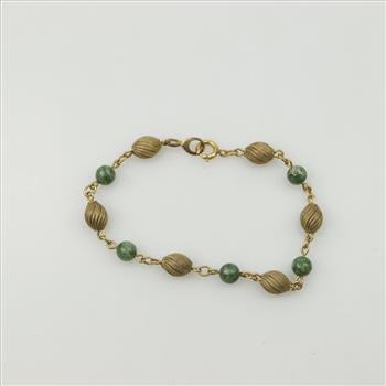 12kt GF Green Stone Bracelet