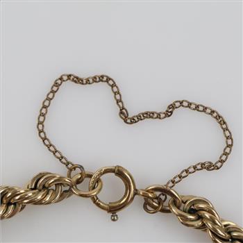 12kt GF Pearl Accent Rope Link Bracelet