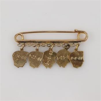 12kt GF Personalized Safety Pin Brooch