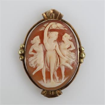 12kt GF Three Graces Cameo Locket