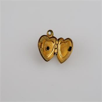 12kt GF White And Clear Stone Hollow Heart Locket