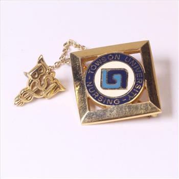 12kt Gold 9g Towson University Nursing Pin