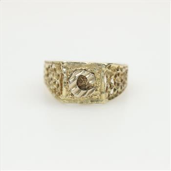 12kt Gold Letter C Ring