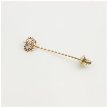 12kt Gold Pearl Pin