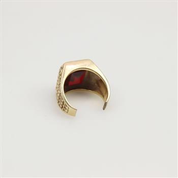 12kt Gold Red Stone Ring