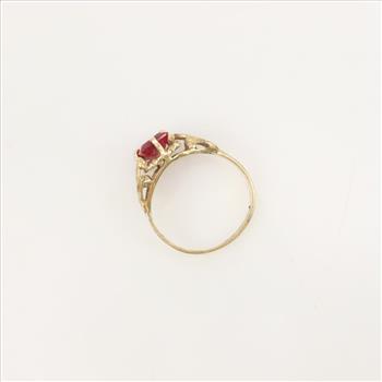 12kt Gold Red Stone Ring