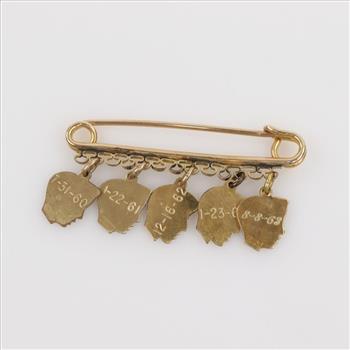 12kt Gold-filled Dangle Charm Pin