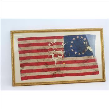 13 Colonies American Flag In Frame