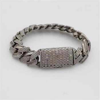 13.33cts TW Moissanite Sterling Silver Bracelet-Evaluated By Our Certified Gemologist-AGS/GIA