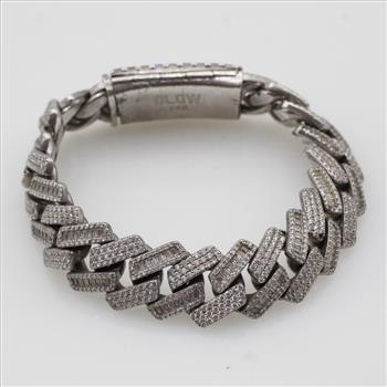 13.33cts TW Moissanite Sterling Silver Bracelet-Evaluated By Our Certified Gemologist-AGS/GIA