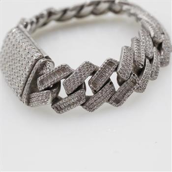 13.33cts TW Moissanite Sterling Silver Bracelet-Evaluated By Our Certified Gemologist-AGS/GIA