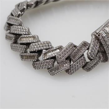 13.33cts TW Moissanite Sterling Silver Bracelet-Evaluated By Our Certified Gemologist-AGS/GIA
