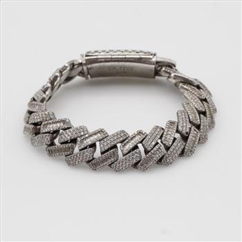 13.33cts TW Moissanite Sterling Silver Bracelet-Evaluated By Our Certified Gemologist-AGS/GIA