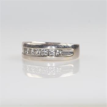 1.35cts TW Diamond 10kt White Gold Band -Evaluated By Our Certified Gemologist-AGS/GIA